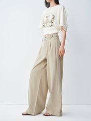 Women's casual loose straight-leg jeans