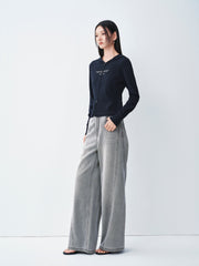 Women's double-zipper hooded letter cardigan