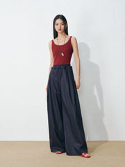 Women's Casual Double-Waist Straight Leg Pants