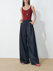 Women's Casual Double-Waist Straight Leg Pants