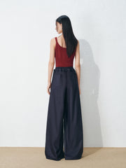 Women's Casual Double-Waist Straight Leg Pants