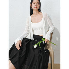 Women's Casual Short Hollow Out  Knit Cardigan