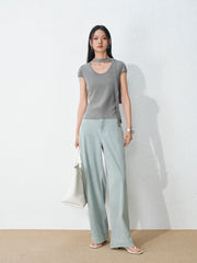 Women's casual loose-fit straight-leg jeans