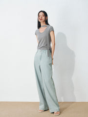 Women's casual loose-fit straight-leg jeans