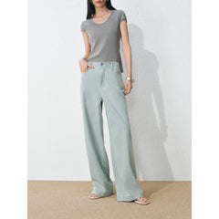 Women's casual loose-fit straight-leg jeans