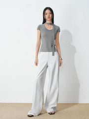 Women's Casual Slim Fit Flutter Sleeve  Top