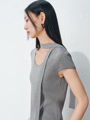Women's Casual Slim Fit Flutter Sleeve  Top
