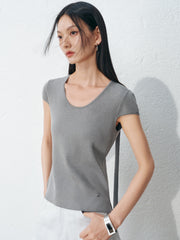 Women's Casual Slim Fit Flutter Sleeve  Top