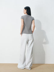 Women's Casual Slim Fit Flutter Sleeve  Top