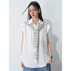 Women's Casual Sleeveless Lyocell Blend Shirt