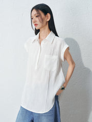 Women's Casual Sleeveless Lyocell Blend Shirt