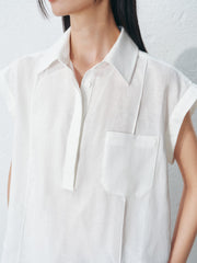 Women's Casual Sleeveless Lyocell Blend Shirt
