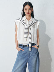 Women's Casual Sleeveless Lyocell Blend Shirt