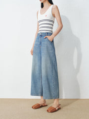 Women's Casual Wide Leg Cropped Straight Jeans
