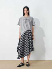 Women's Casual Fake Two-Piece Plaid Dress