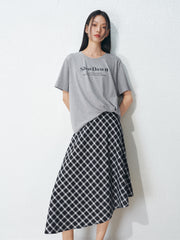 Women's Casual Fake Two-Piece Plaid Dress