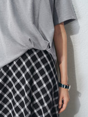 Women's Casual Fake Two-Piece Plaid Dress