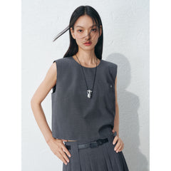Women's Commute-Style Vest and Pleated Skirt Set