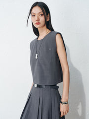 Women's Commute-Style Vest and Pleated Skirt Set