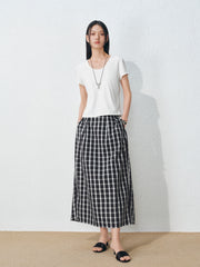 Women's Casual Plaid Camisole and Skirt Set
