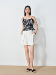 Women's Casual Plaid Camisole and Skirt Set