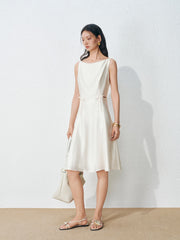 Women's Commute Sleeveless Bateau Neck Dress