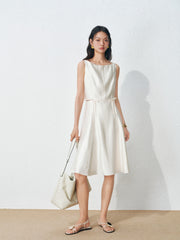 Women's Commute Sleeveless Bateau Neck Dress