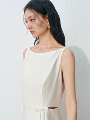 Women's Commute Sleeveless Bateau Neck Dress