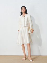 Women's tailored boxy casual lapel jacket