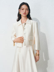 Women's tailored boxy casual lapel jacket