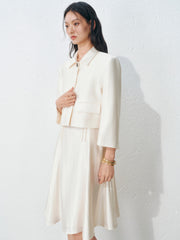 Women's tailored boxy casual lapel jacket