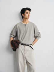 Men's Old Money Style Faux-Layer  T-Shirt