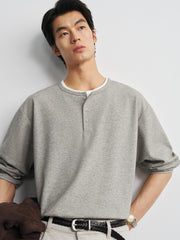 Men's Old Money Style Faux-Layer  T-Shirt