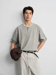 Men's Old Money Style Faux-Layer  T-Shirt