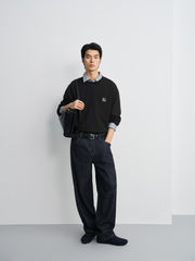 Men's Casual Embroidered Long-Sleeve T-shirt