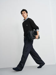 Men's Casual Embroidered Long-Sleeve T-shirt