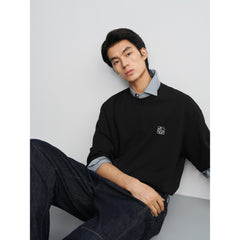 Men's Casual Embroidered Long-Sleeve T-shirt