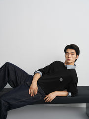 Men's Casual Embroidered Long-Sleeve T-shirt