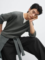 Men's  Casual Money Style Faux-Layer  T-Shirt