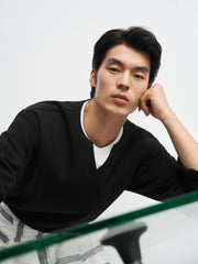 Men's  Casual Money Style Faux-Layer  T-Shirt