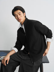 Men's Casual Stand-Collar Sweater Jacket