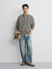 Men's Casual Stand-Collar Sweater Jacket
