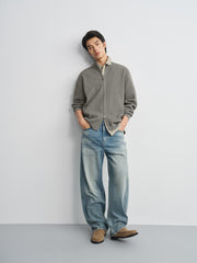 Men's Casual Stand-Collar Sweater Jacket