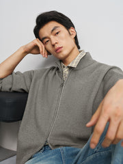 Men's Casual Stand-Collar Sweater Jacket