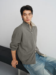 Men's Casual Stand-Collar Sweater Jacket