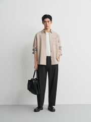 Men's Casual Textured Jacquard Shirt