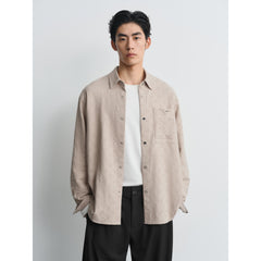 Men's Casual Textured Jacquard Shirt