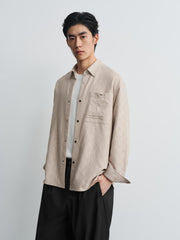 Men's Casual Textured Jacquard Shirt