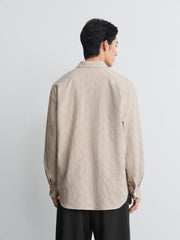 Men's Casual Textured Jacquard Shirt