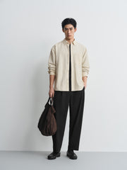Men's Old Money Style Textured Linen Shirt